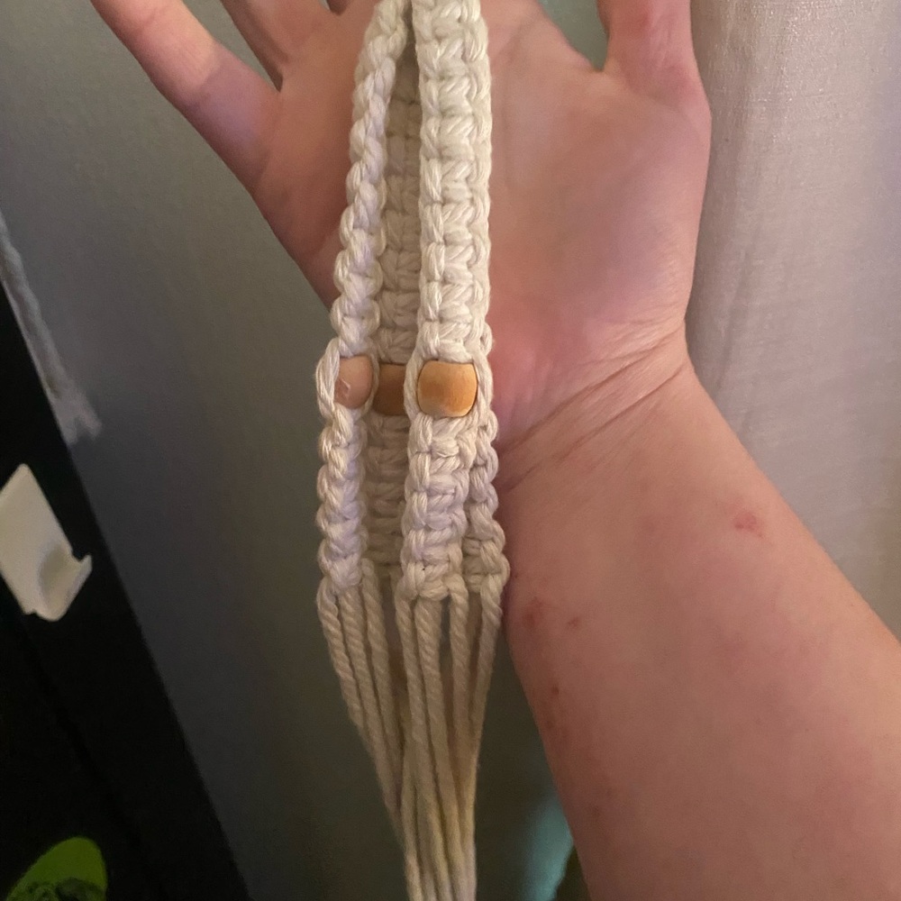 Handcrafted Cream Macramé Keychain